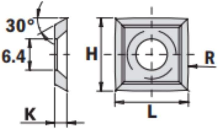 SOLID CARBIDE KNIVES (4/30) R=100mm 15x15x2.5mm HW-K1920